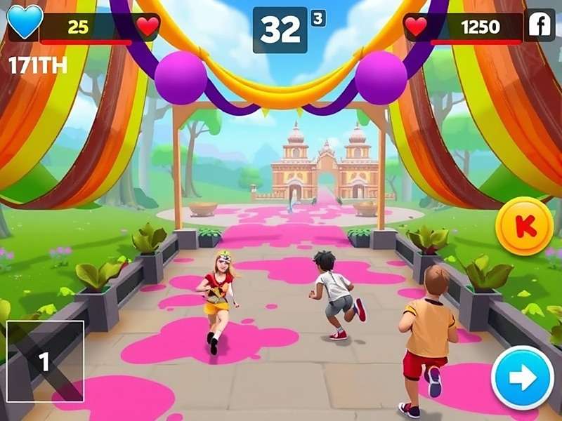Holi Excitement Run Social Features Holi Excitement Run players competing on friend leaderboards